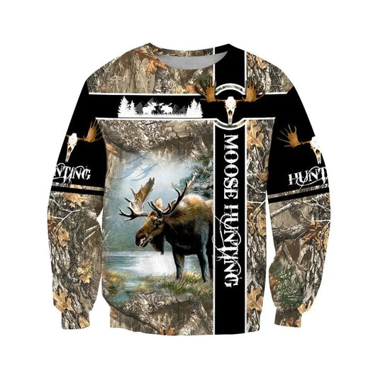 Hoodie Moose Bordure Noire