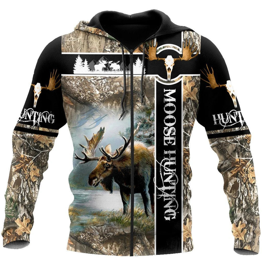 Hoodie Moose Bordure Noire