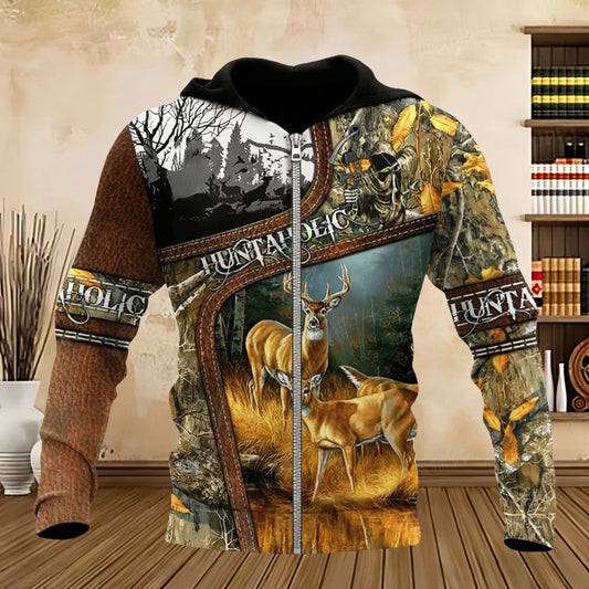 Zipper Hoodie Manche Brune